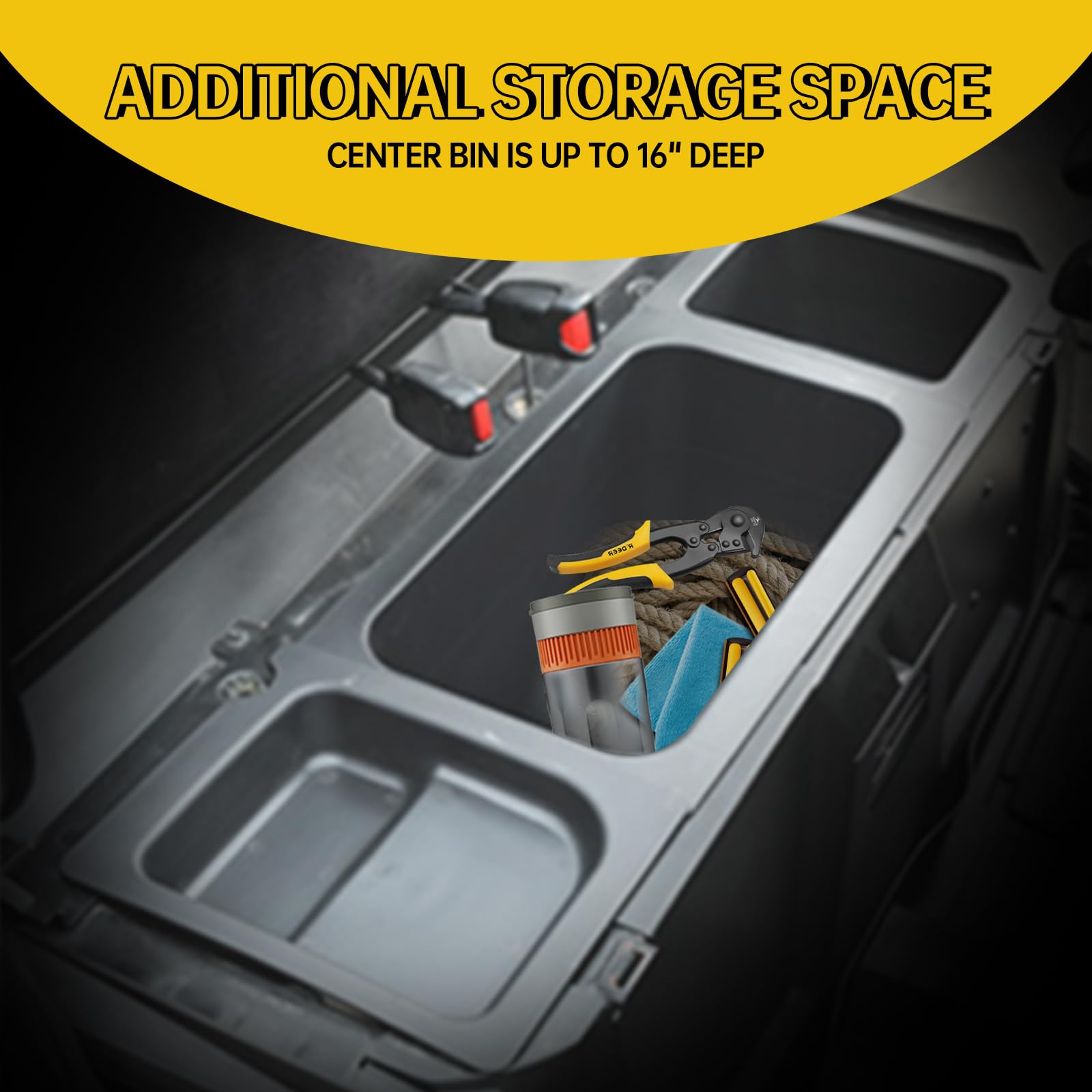 Underseat Storage Box for 2015-2021 Polaris Ranger 500/570 | Under Seat Organizer Bin with 50