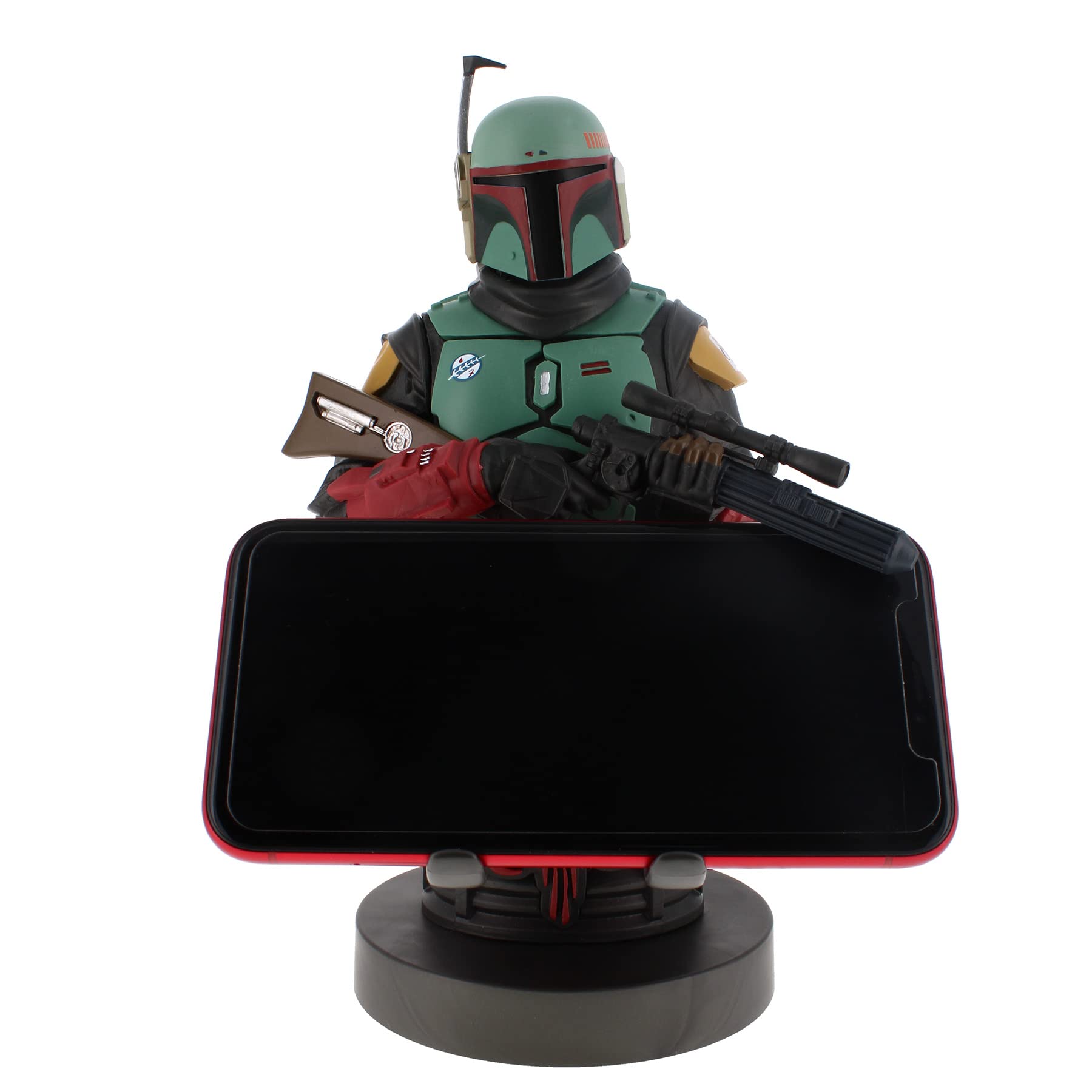 The Mandalorian Boba Fett Licensed Phone & Gaming Controller Stand - Premium Device Holder with Cable Management | Perfect for Gaming Setups, Office Desks & Star Wars Collectors