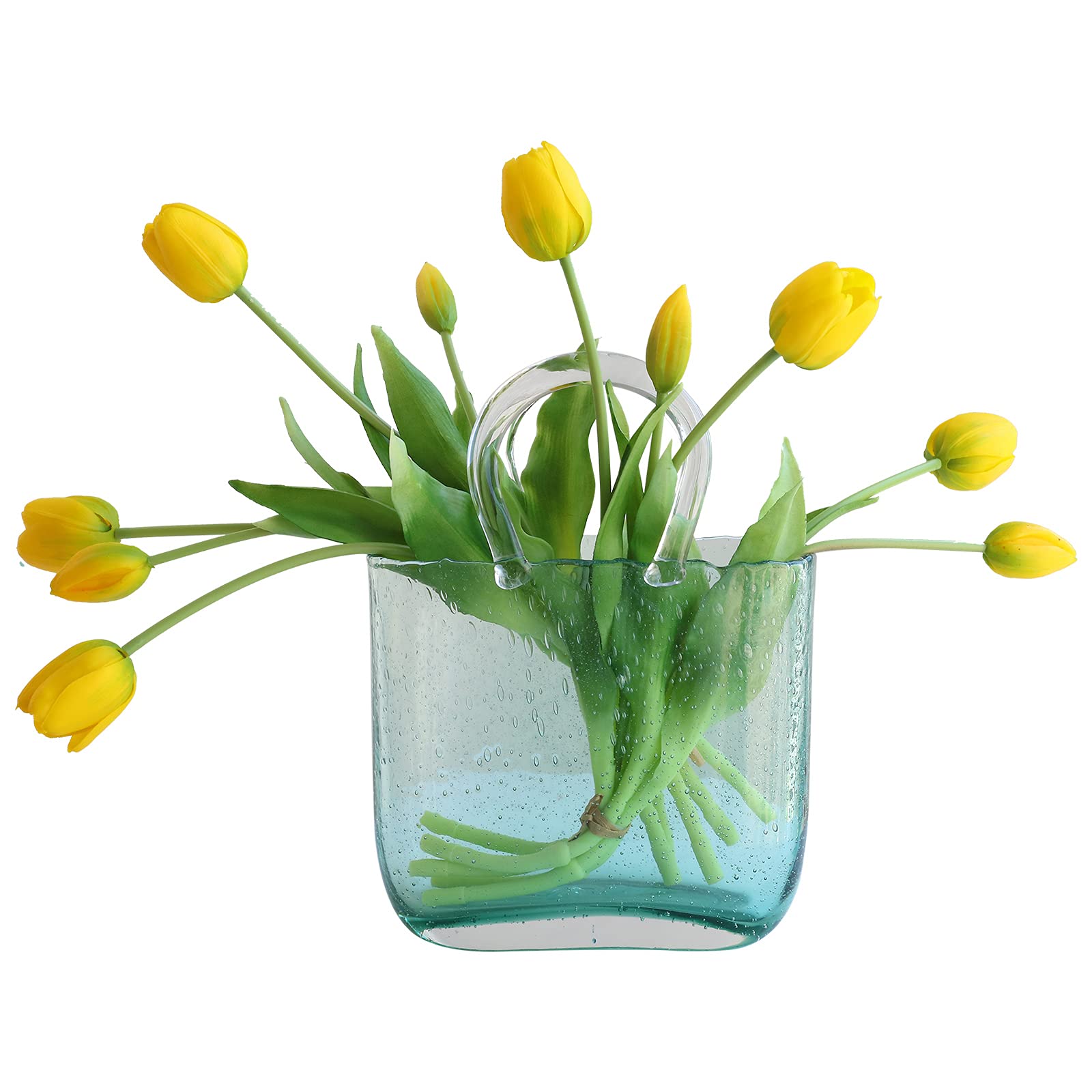 10pcs Real Touch Artificial Tulip Flowers - Faux Latex Tulips Bouquet with Gift Box for Wedding, Party, Home & Room Decor - Perfect for Centerpieces, Tablescapes & DIY Floral Arrangements (Yellow)