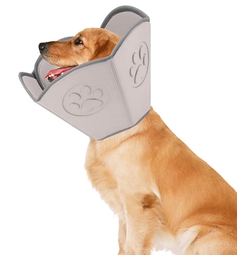 Soft Dog & Cat Recovery Cone Collar - Post-Surgery Protective E-Collar for Small Medium Large Pets | Comfortable Neck Cone for Wound Healing & Licking Prevention (Grey) - Perfect for Post-Op Care, Spay/Neuter Recovery & Hot Spot Protection
