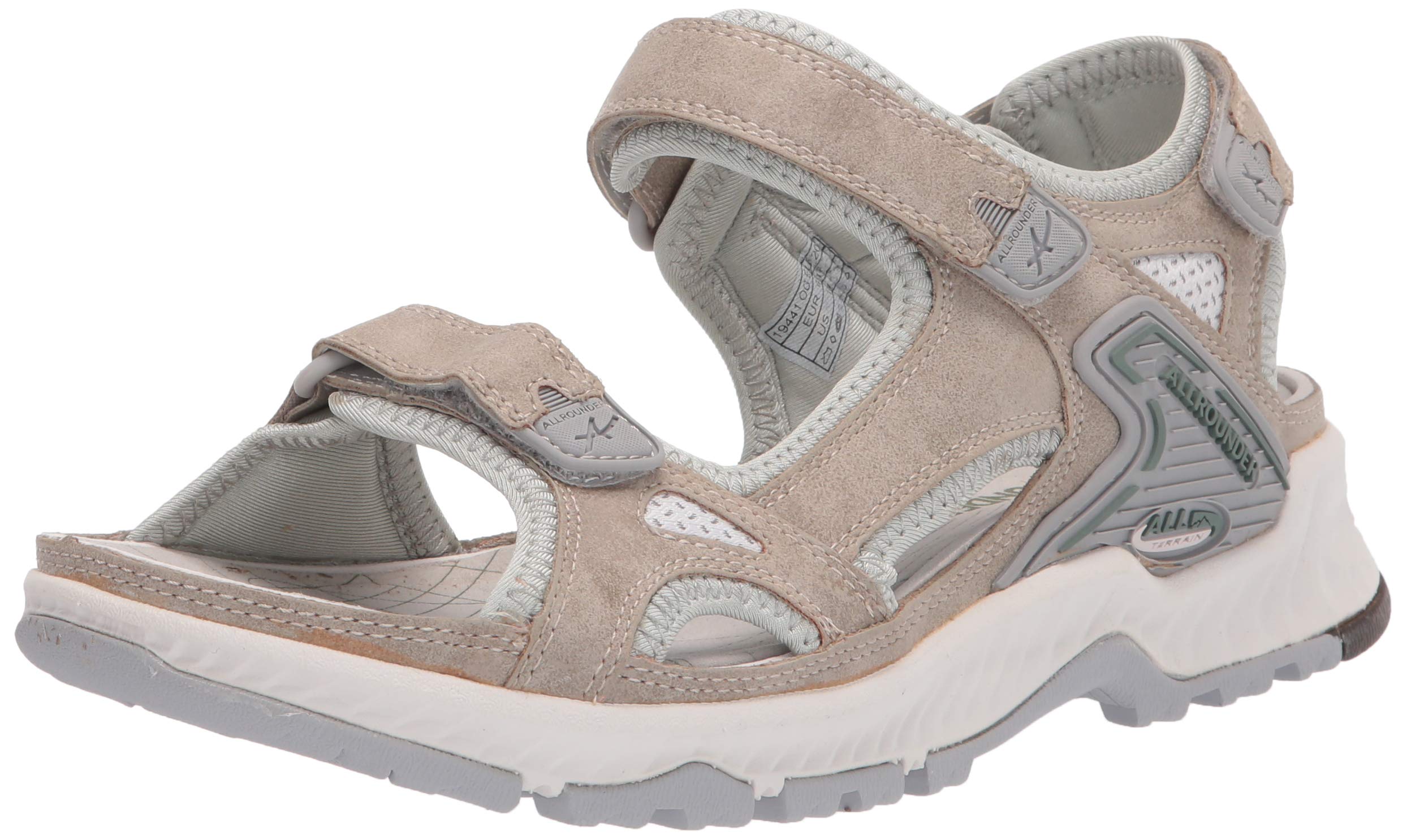 **MEPHISTO Women's Hook and Loop Sandals - Comfortable Walking Shoes for Women, Taupe, Size 7 | Perfect for Casual Outings, Travel & Everyday Wear**