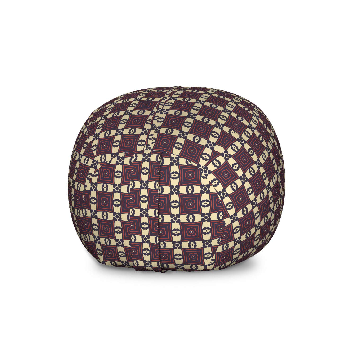 Ambesonne Tribal Storage Toy Bag Chair - Large Washable Stuffed Animal Organizer with Bohemian Geometric Pattern - Pale Yellow Eggshell - Perfect for Kids' Room, Playroom & Nursery Organization