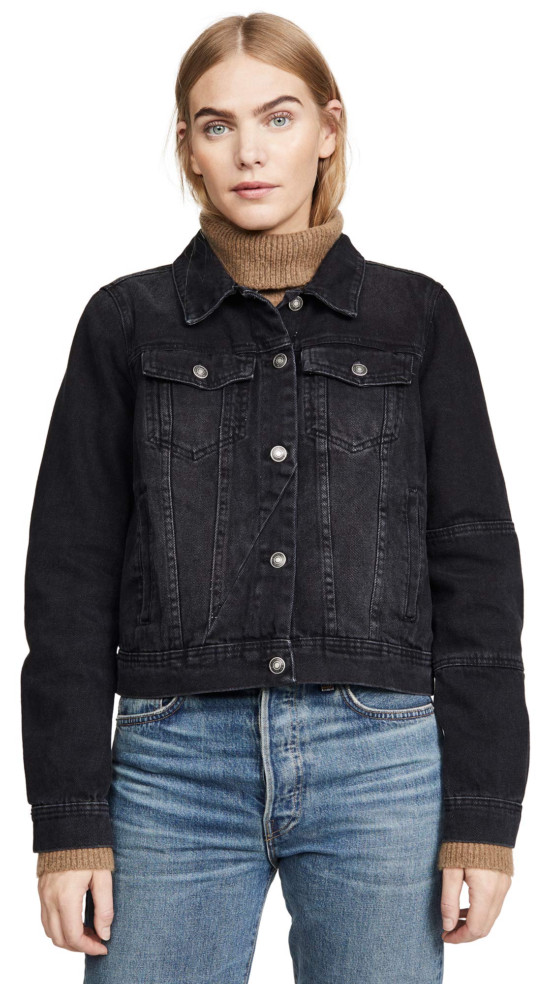 Free People Women's We The Free Rumors Denim Jacket - Distressed Light Wash Denim Jacket for Women, Vintage Style Oversized Denim Coat | Perfect for Casual Outfits, Layering, and Streetwear Fashion