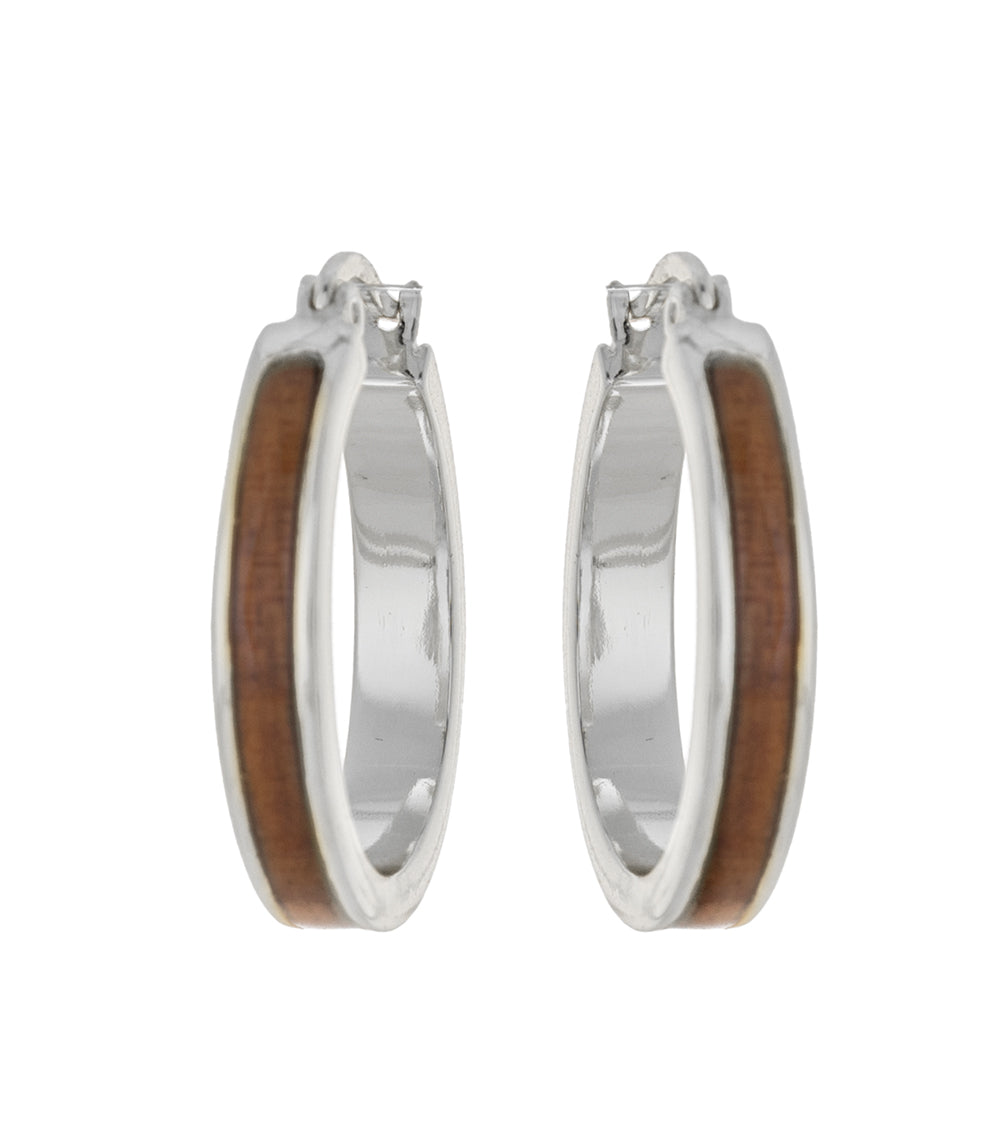 25mm Koa Wood Hoop Earrings - Lightweight & Hypoallergenic for Everyday Wear | Perfect for Boho, Casual & Office Style