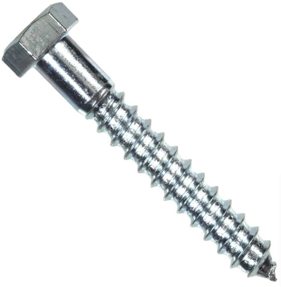 100 Pack Galvanized 1/4 x 3 Inch Lag Screws - Heavy Duty Fence Panel Hanger Brackets for Wooden Fences, Deck Building & Outdoor Construction Projects