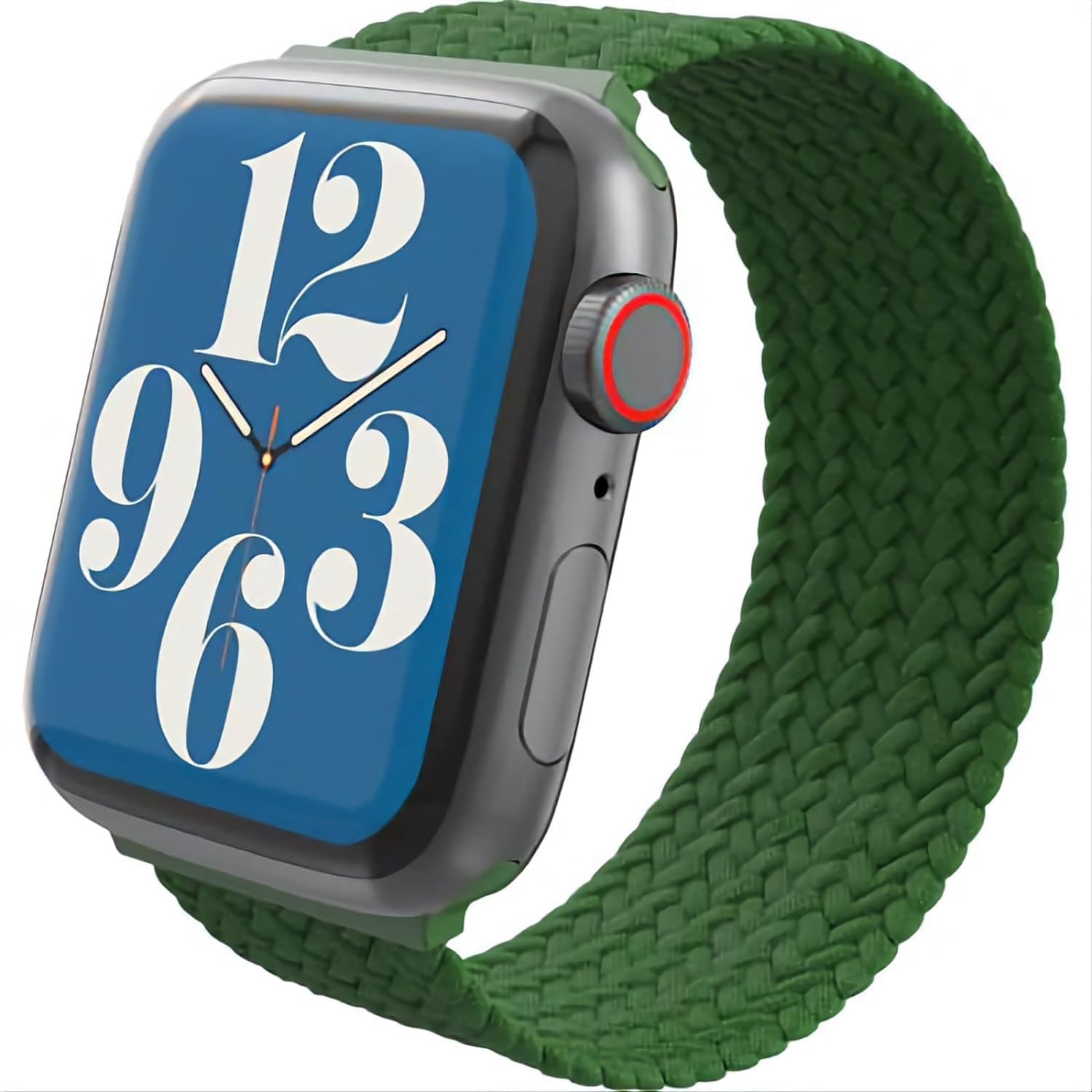 ZAGG Gear4 Braided Stretchy Solo Loop Band for Apple Watch 38mm 40mm 41mm - Medium Size (MD) - Forest Green - Compatible with iWatch Series 7/6/SE/5/4/3/2/1 - Elastic Strap Wristband - Perfect for Workouts, Running & Everyday Wear