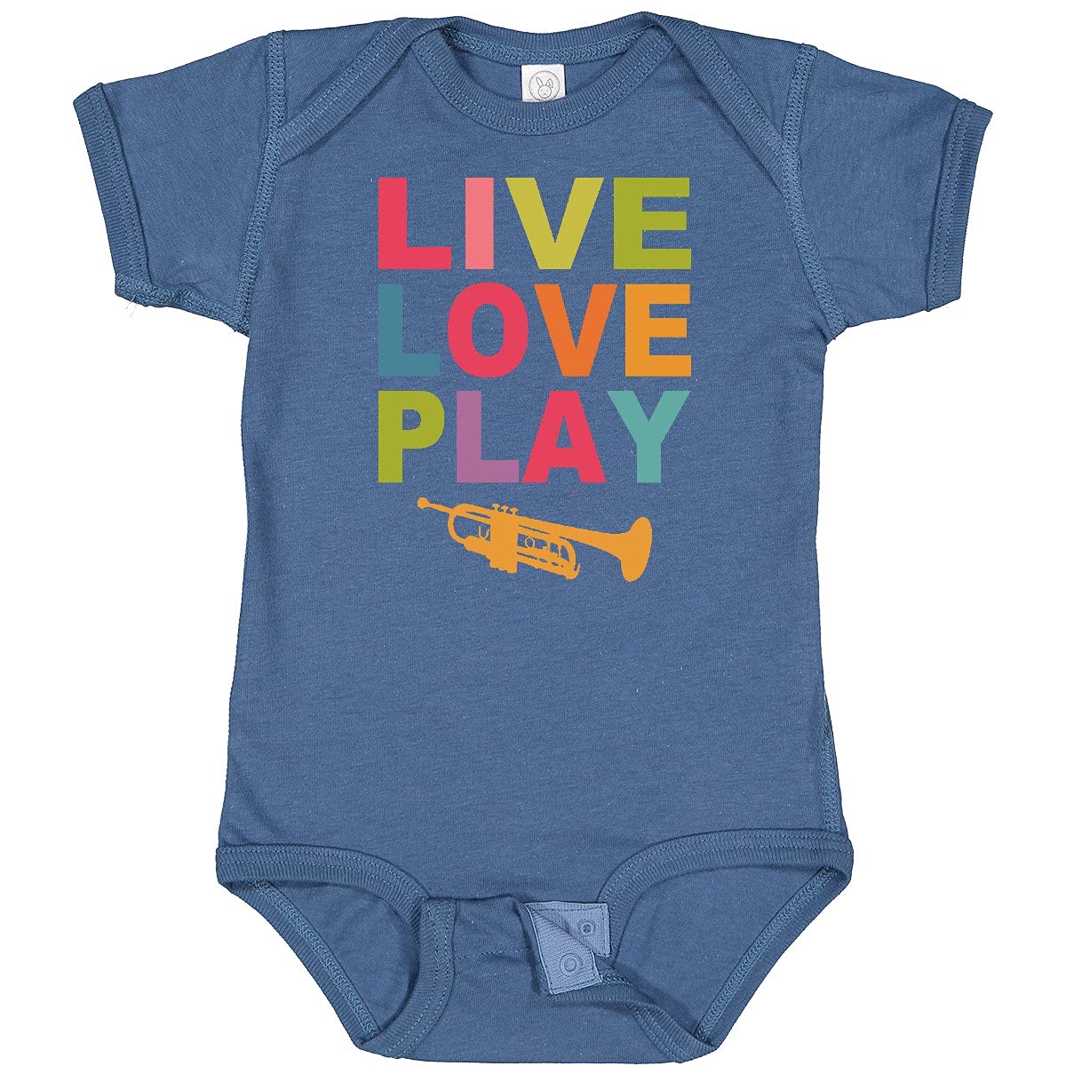 Inktastic Live Love Play The Trumpet Baby Bodysuit - Cute Musical Infant Onesie for Trumpet Players & Music Lovers - Perfect for Concerts, Gifts & Photo Shoots