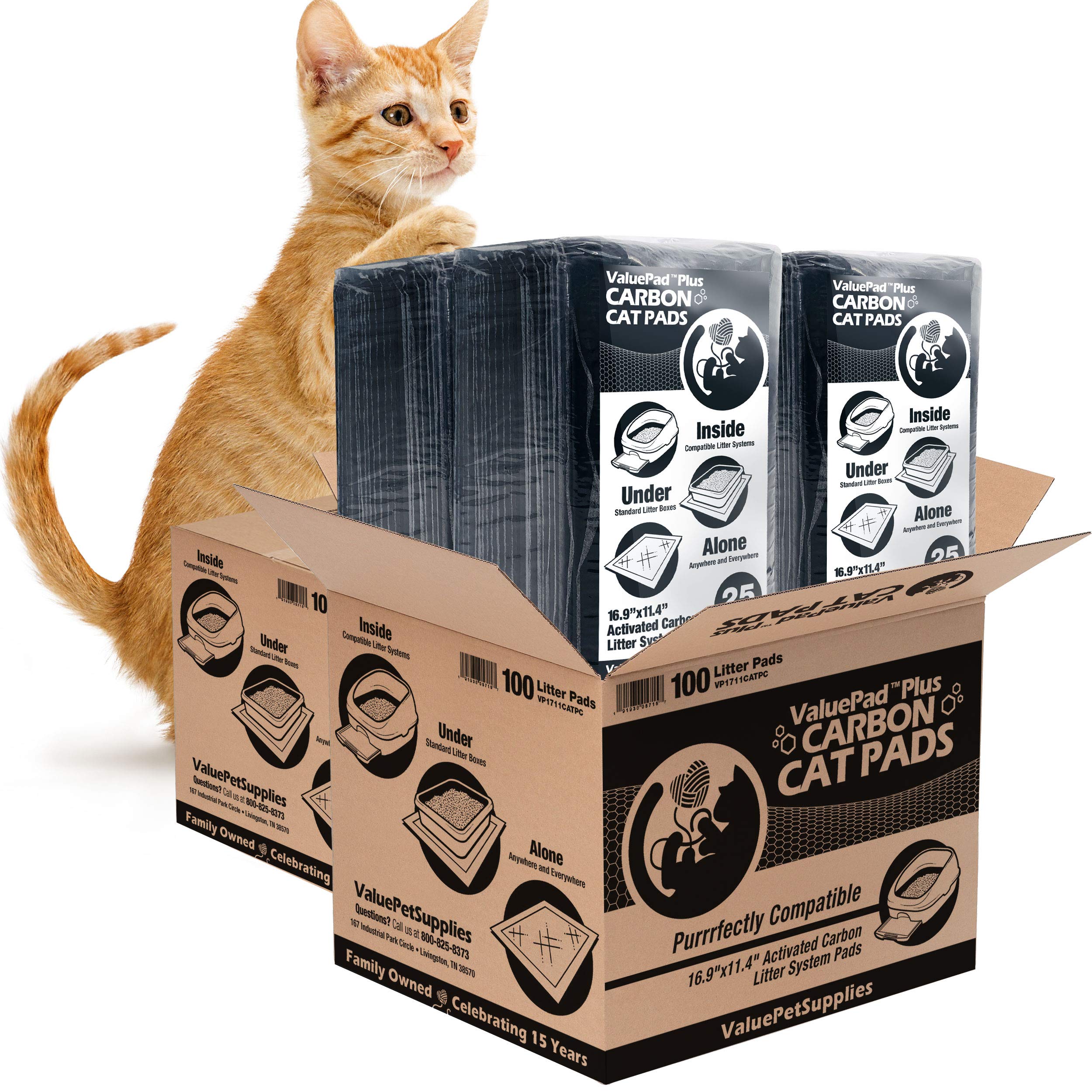 ValuePad Plus Cat Litter Pads - 16.9x11.4 Inch Carbon-Activated Quick-Dry Pads (200 Count Bulk Pack) | Super Absorbent Gel Technology | Breeze Litter System Compatible | Ideal for Multi-Cat Homes & Small Spaces