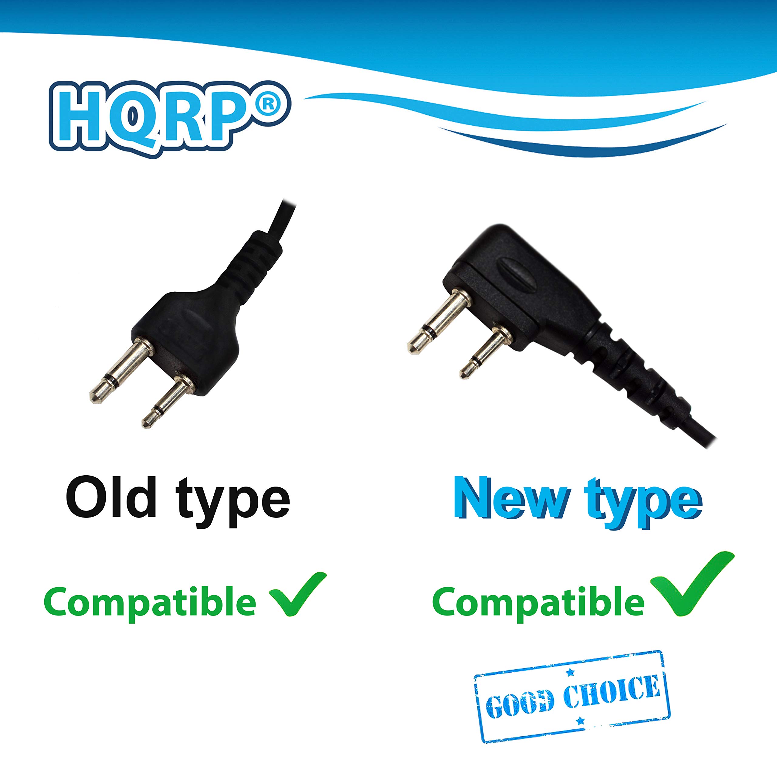 HQRP 2 Pin Acoustic Tube Earpiece Headset Microphone Compatible with ICOM IC-04E IC-12A IC-12A(T) IC-12AT Sun Meter - Clear Communication for Radio Operators Security Personnel and Outdoor Enthusiasts