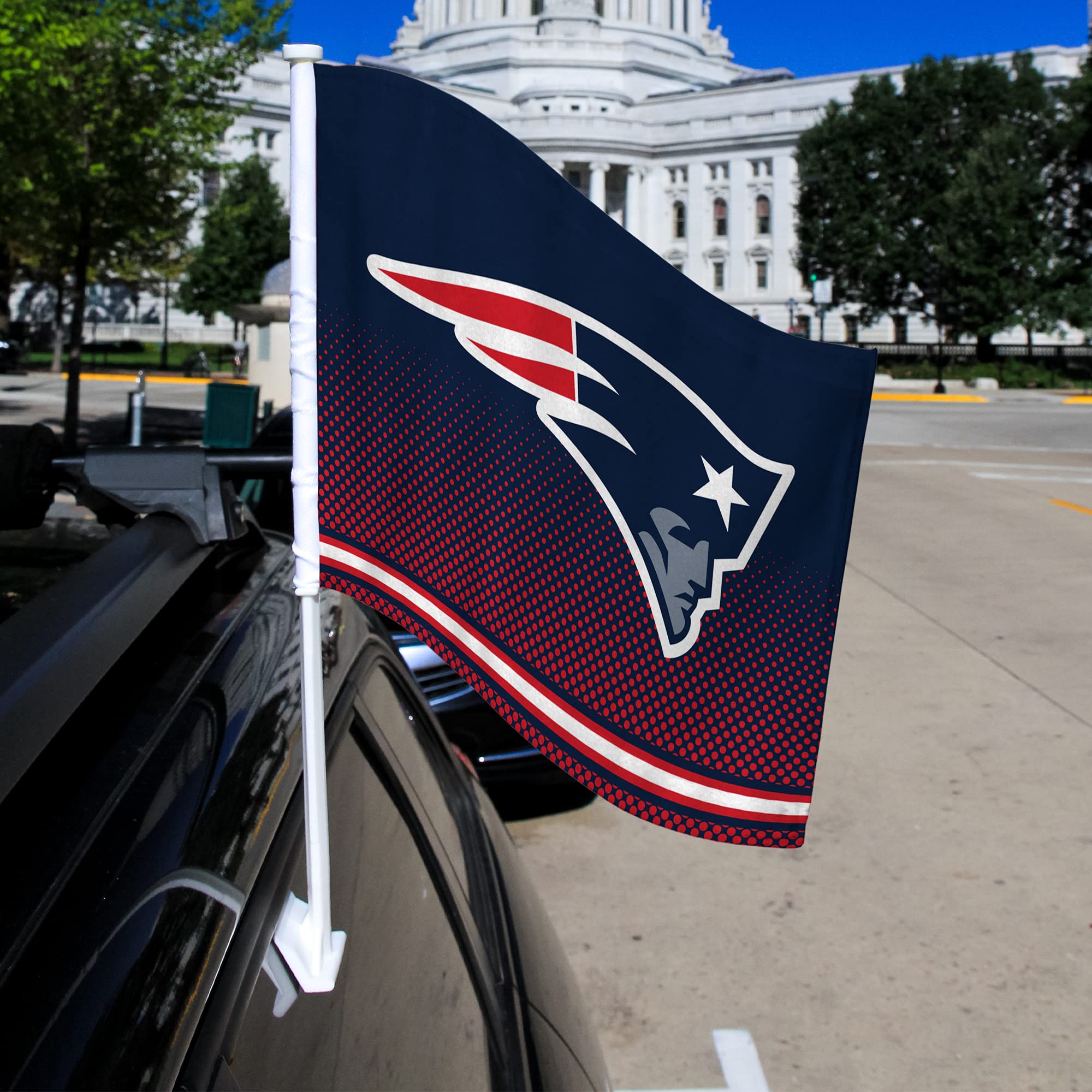 NFL Car Flag Double Sided - Officially Licensed Team Logo - Durable Polyester Car Accessory for Game Day Tailgating & Road Trips
