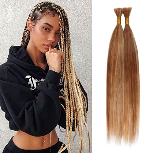 Starlet 20 Inch Virgin Human Hair Extensions for Micro Braids - 100g Straight Bulk Hair (1 Pack, 2 Bundles) | No Weft, Natural Look for Protective Styles & Everyday Wear
