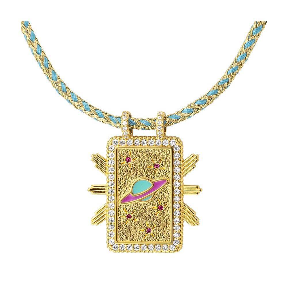 Rainbow Tarot Card Pendant Necklace with Adjustable Cord - JFN401 | Spiritual Jewelry for Wiccan, Pagan & Tarot Enthusiasts