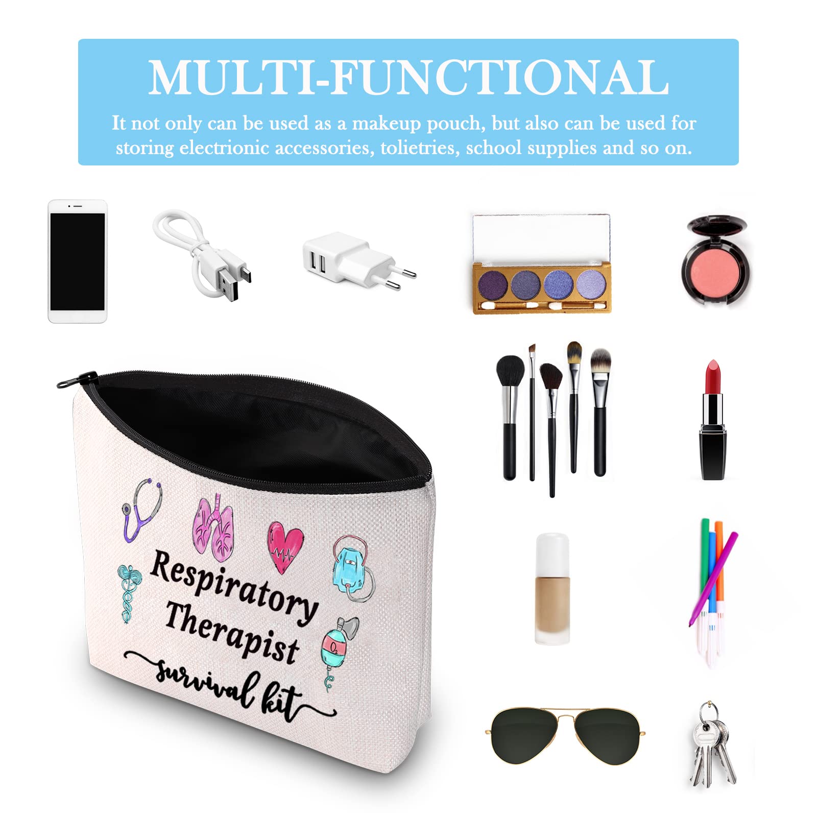 GJTIM Respiratory Therapist Makeup Bag - Essential RT Survival Kit for Graduates & Professionals | Perfect for Clinical Shifts, School & Gifts