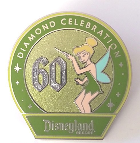 Disneyland 60th Anniversary Diamond Mystery Pin - Tinker Bell Collectible for Disney Fans | Perfect for Pin Trading, Collections & Disney-Themed Gifts