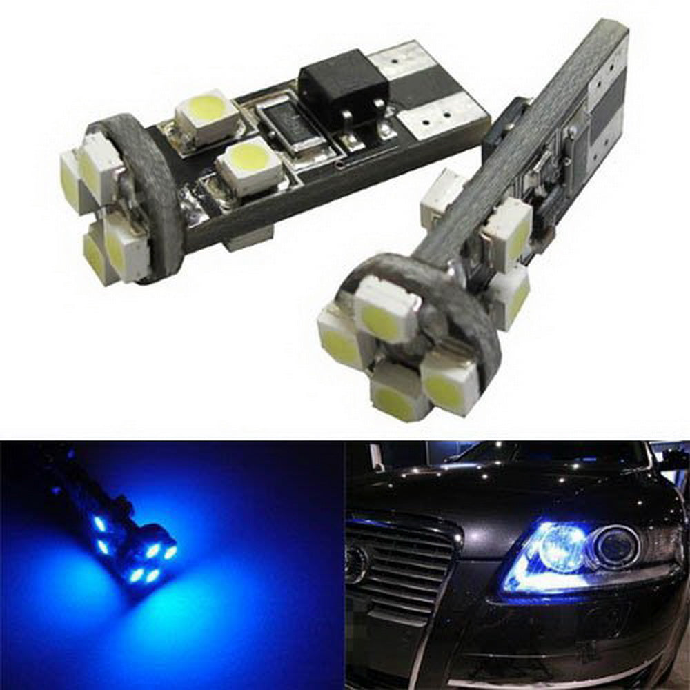 2-Pack Blue W5W 2825 LED Bulbs - Error Free T10 Wedge Base for Audi Mercedes BMW Parking Lights & Position Lights - Perfect for Interior Dome, License Plate, and Dashboard Lighting