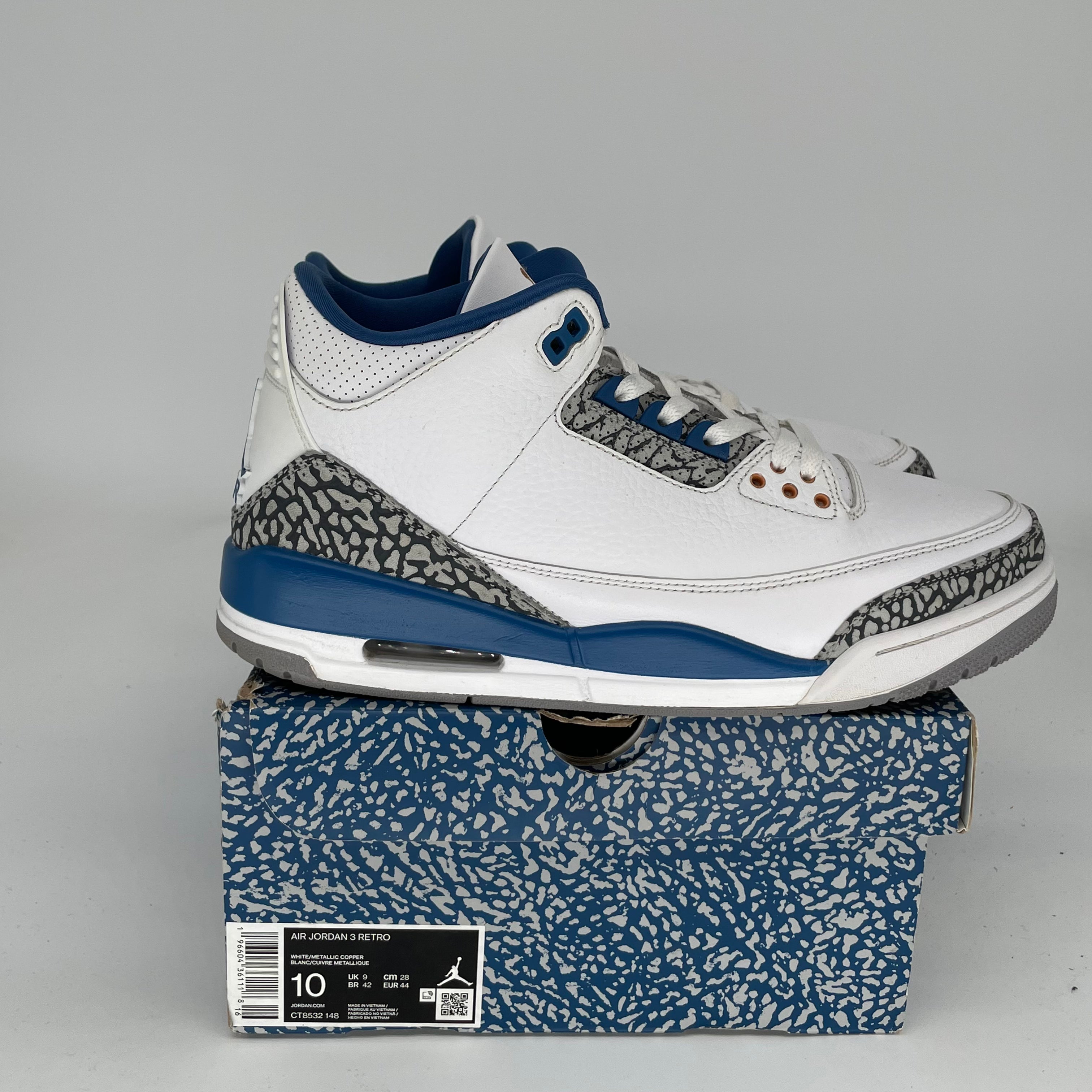 AIR JORDAN 3 WIZARDS Basketball Shoes Men's Size 10 Retro Sneakers CT8532-148 - Perfect for Streetwear, Casual Outfits & Basketball Games