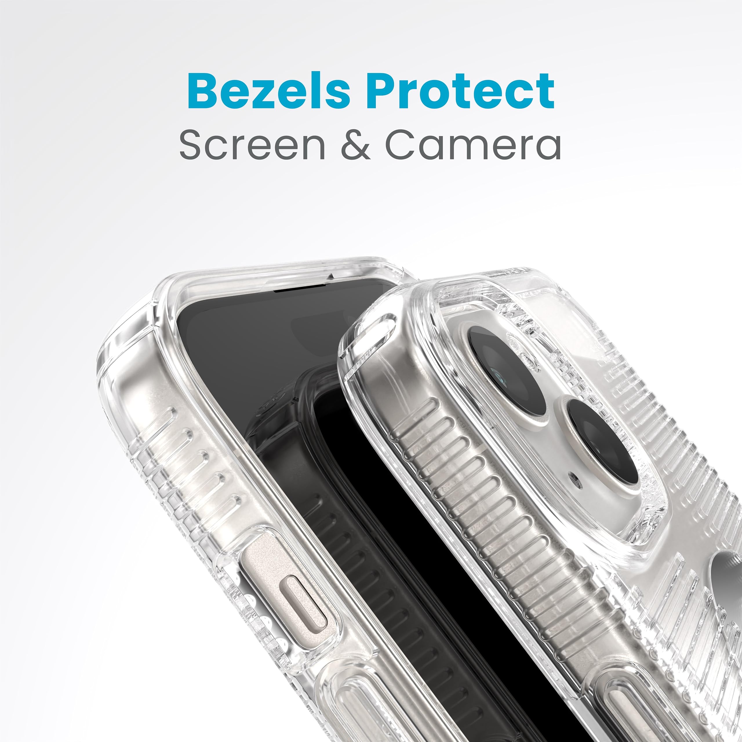 Speck GemShell Grip Clear iPhone 15 Case - Slim Protective Cover with MagSafe Compatibility & Anti-Yellowing Technology - Shockproof 6.1