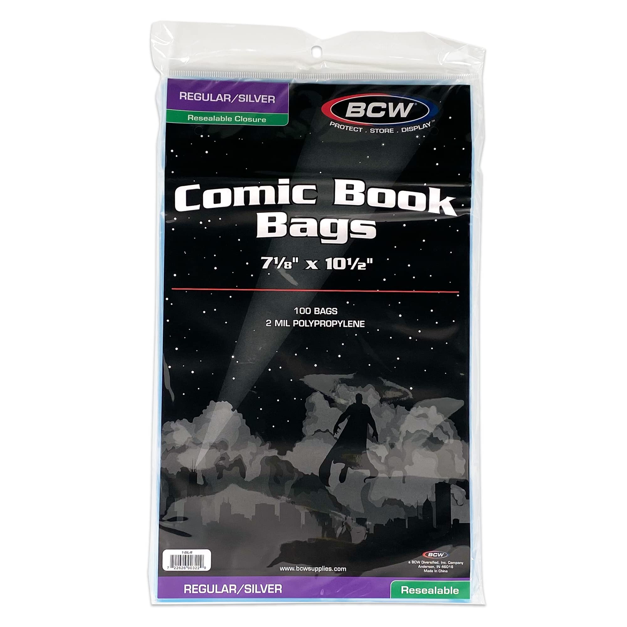 BCW 1000 Count Resealable Silver Age Comic Book Bags - 7 1/8