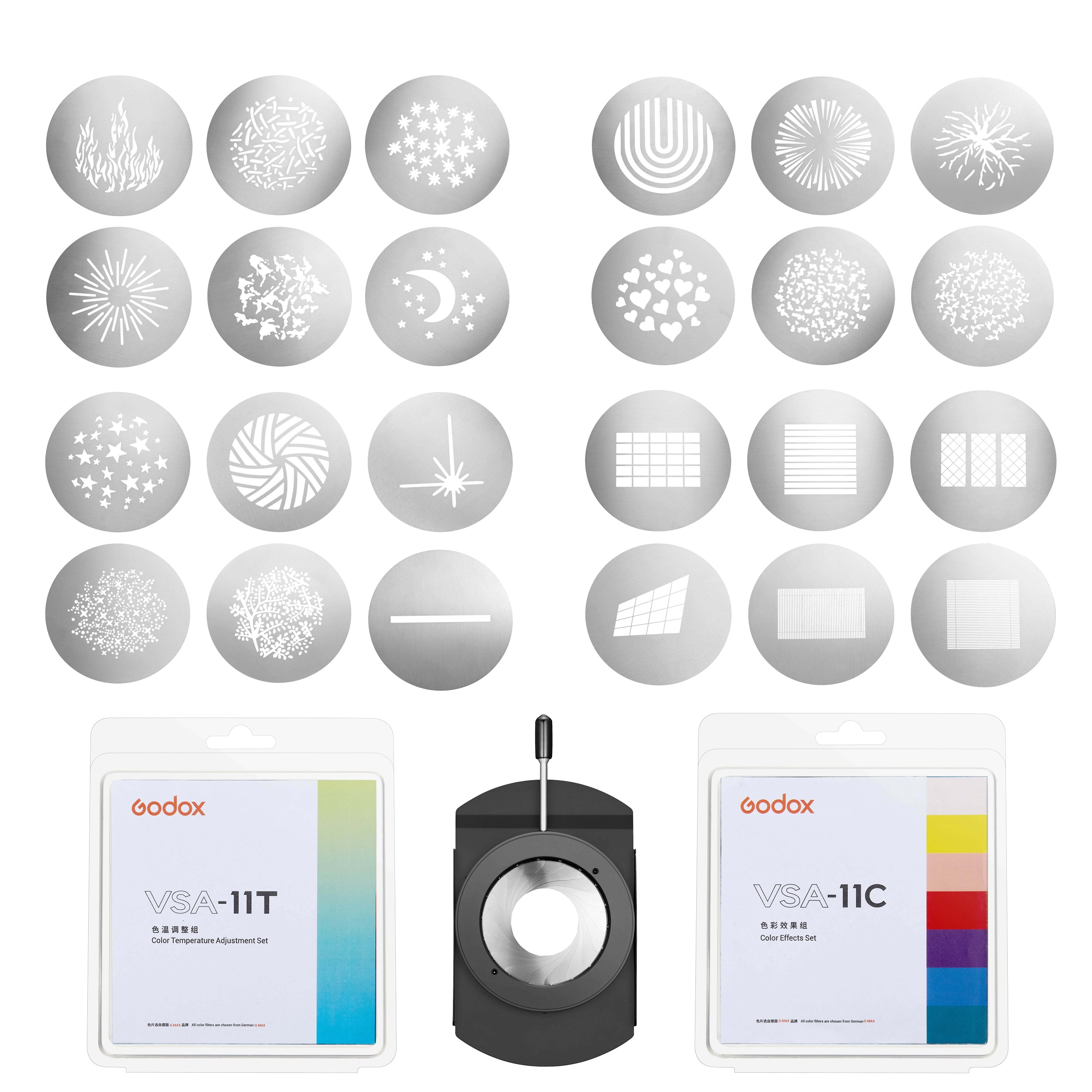 VSA Series Spotlight Attachment Complete Accessories Kit - Professional Lighting Equipment for Photography, Stage & Studio Use