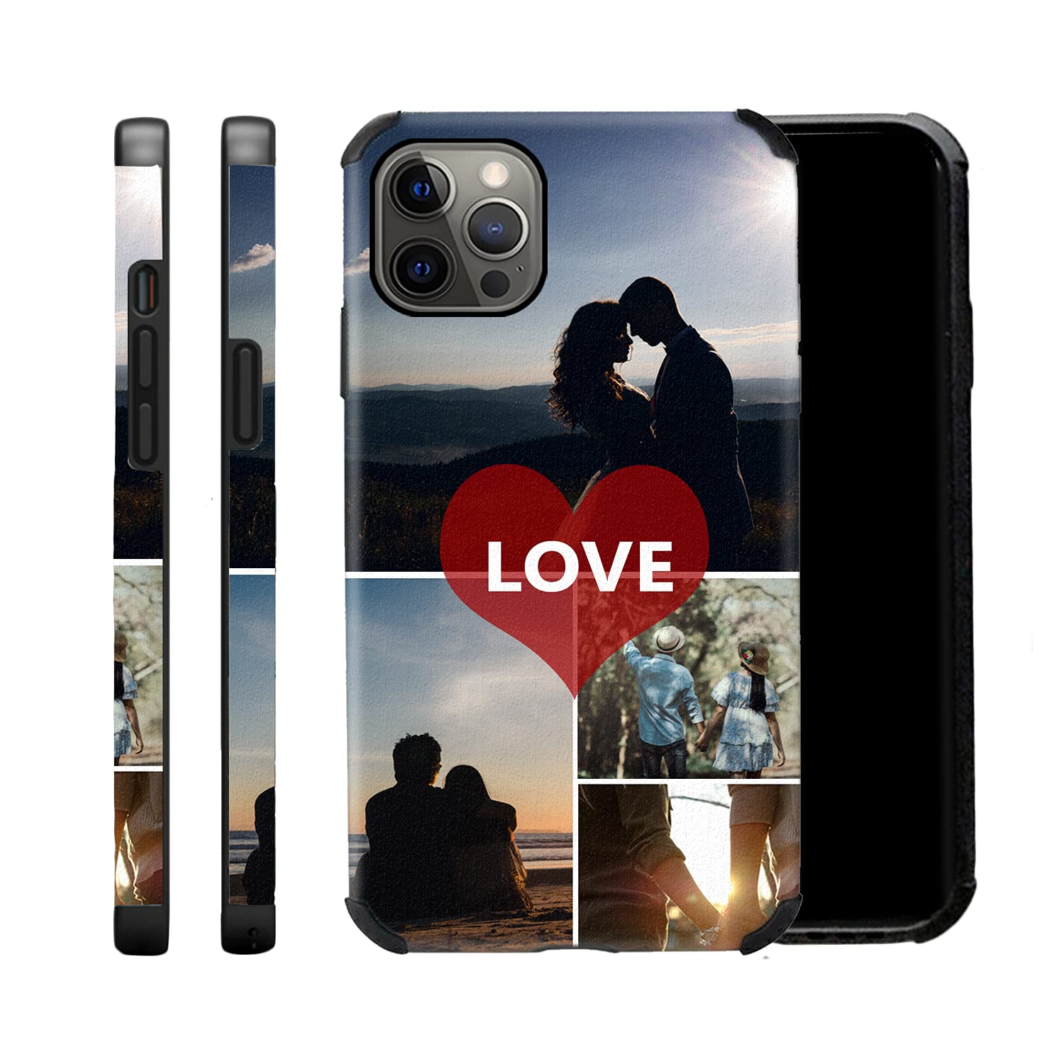 **Custom Personalized iPhone 11 12 Pro Max X XR XS Max Phone Case - Multi-Photo & Text Print, Soft Silicone, Shockproof Protective Cover - Perfect for Valentine's Day, Birthday, Christmas Gifts (Ideal for Daily Use, Travel & Special Occasions)**