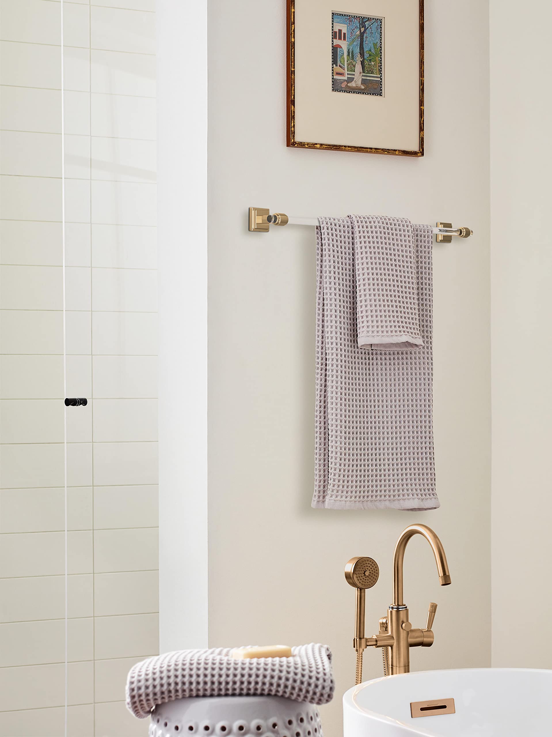 Amerock BH36064CCZ 24-Inch Clear Champagne Bronze Towel Bar - Modern Bathroom Towel Rack & Holder for Bath Accessories | Perfect for Bathrooms, Spas & Luxury Hotels
