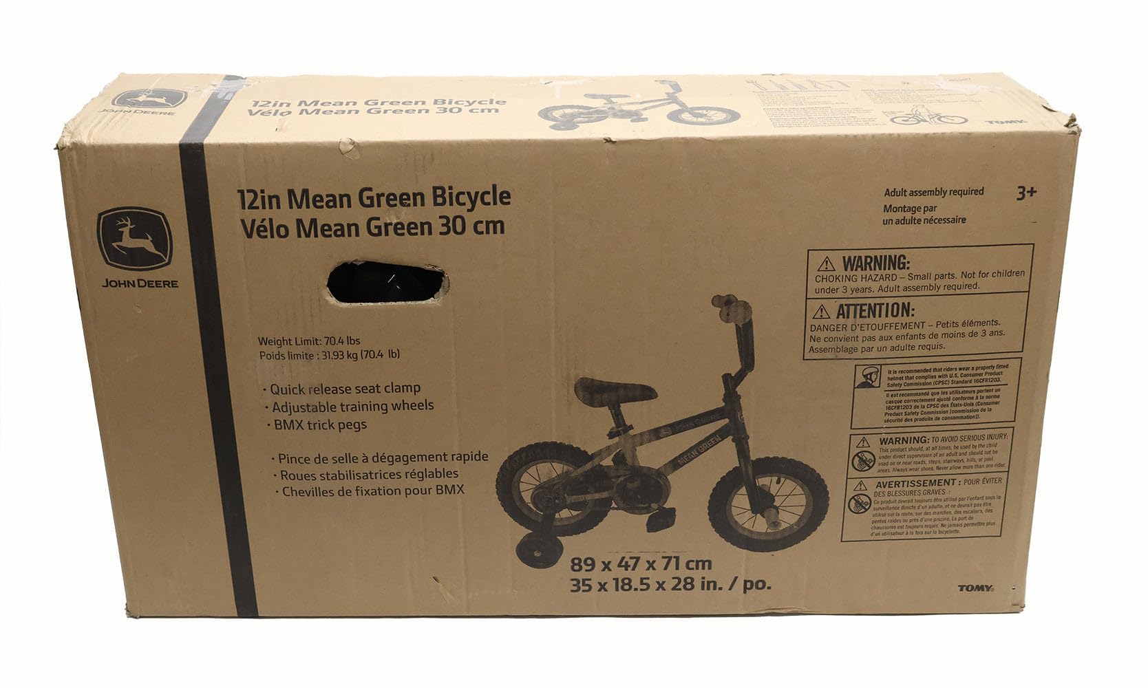 **John Deere Kids Bike for Boys & Girls Ages 2-7 Years - 12, 16, 20 Inch Wheels with Removable Training Wheels - Perfect for Outdoor Play, Backyard Riding & Learning to Bike**