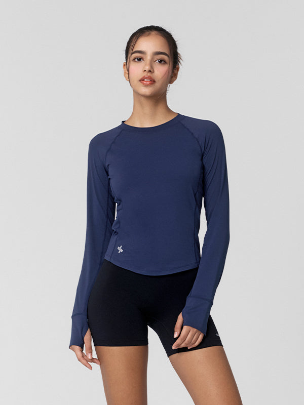 High Intensity Fingerhole Long Sleeve Workout Shirt - Gym, Yoga & Running Performance Top for Women & Men