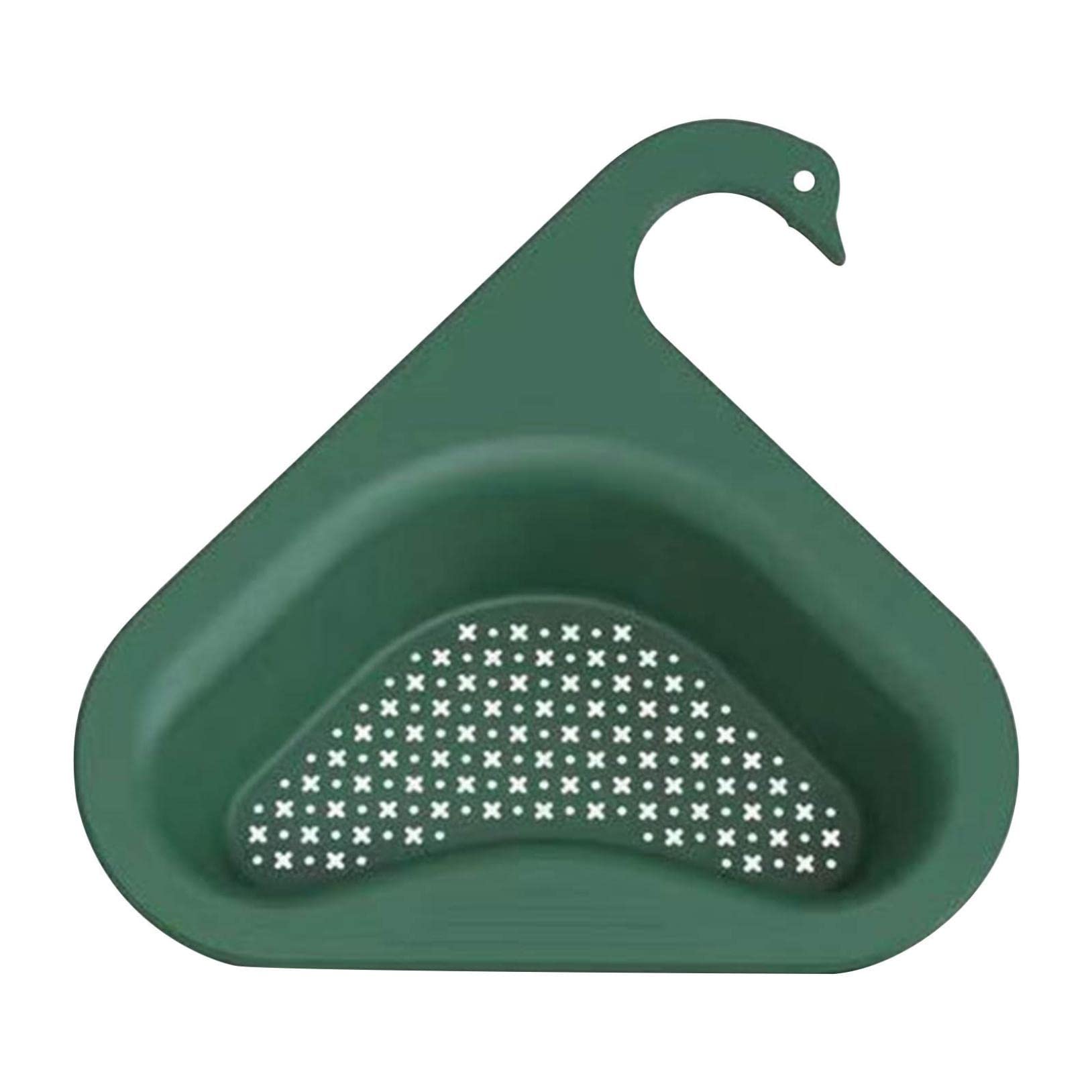 Swan Shape Sink Basket - Multi-Functional Hanging Kitchen Sink Strainer, Triangle Corner Draining Rack, Punch-Free Pool Filter Basket - Perfect for Draining Dishes, Fruits & Vegetables in Small Kitchen Spaces
