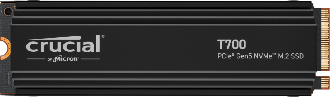Crucial T700 PCIe Gen5 NVMe M.2 SSD with Heatsink - 1TB/2TB/4TB High-Speed Internal Solid State Drive for Gaming, Video Editing & PC Performance Boost