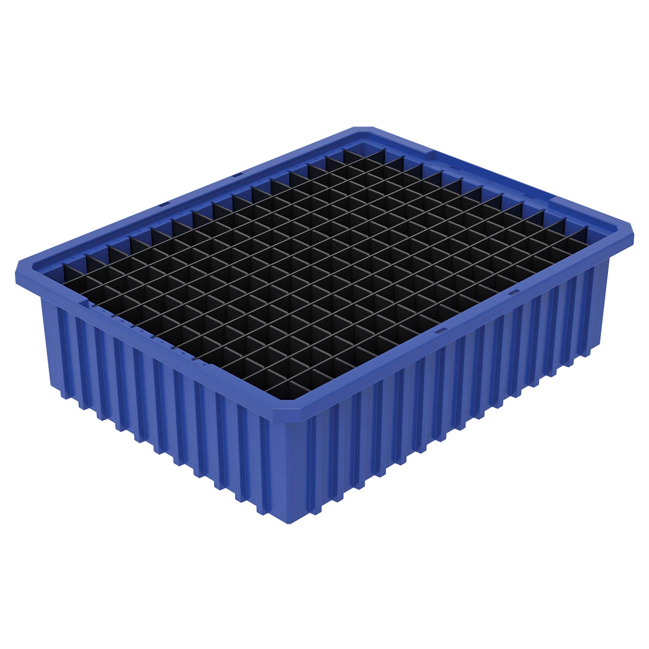 Akro-Mils 33226 Stackable Plastic Storage Bins - 4 Pack Blue Modular Organizer with Adjustable Dividers (22.4