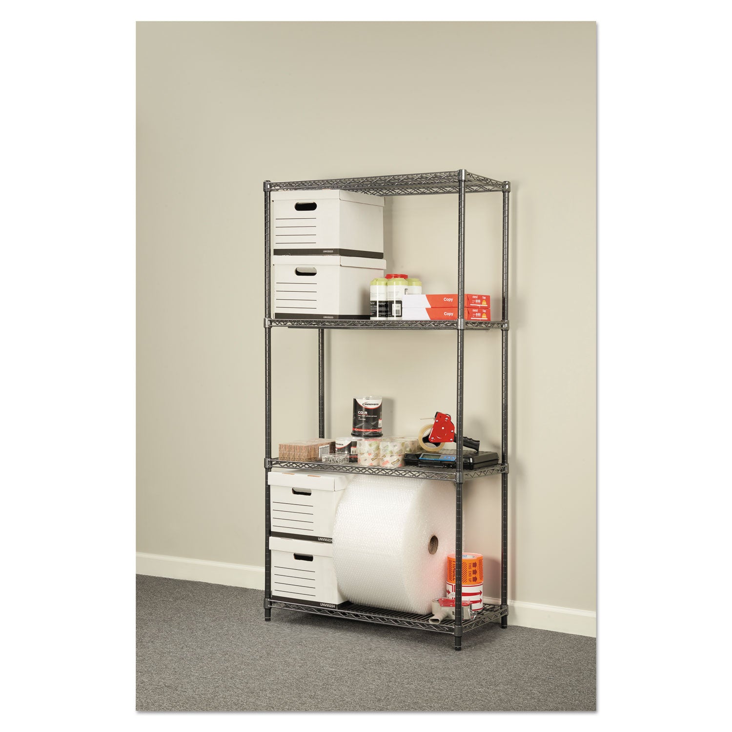 Alera® 4-Tier Wire Shelving Starter Kit - 36