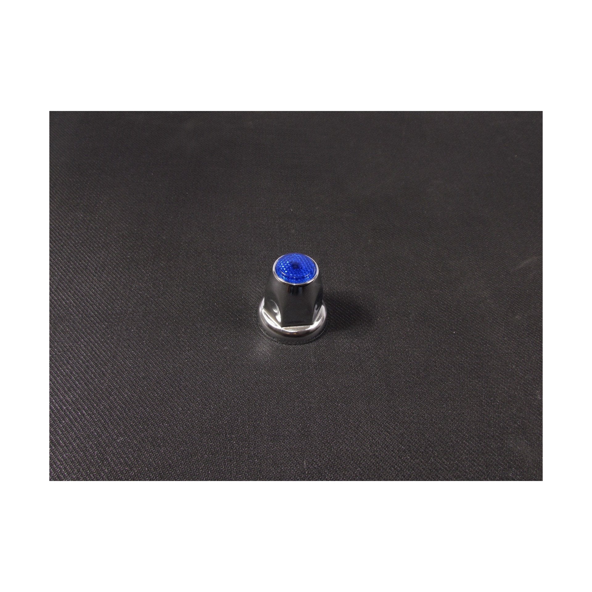 Fortpro 33mm x 2 1/8 Inch Chrome Push-On Nut Covers with Blue Top Reflector - 10 Pack (F247616 B 10QTY) | Wheel Accessories for Trucks, Trailers & Motorcycles - Weatherproof & Durable Design