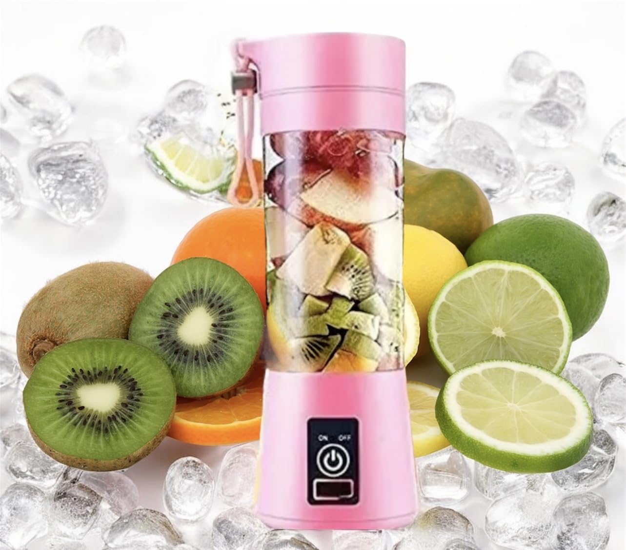 Portable USB Rechargeable Personal Blender - 380ml 25W 6-Blade Handheld Blender for Shakes, Smoothies, Juices | Perfect for Travel, Office, Gym, Camping & Outdoor Activities (Pink, Medium Size)