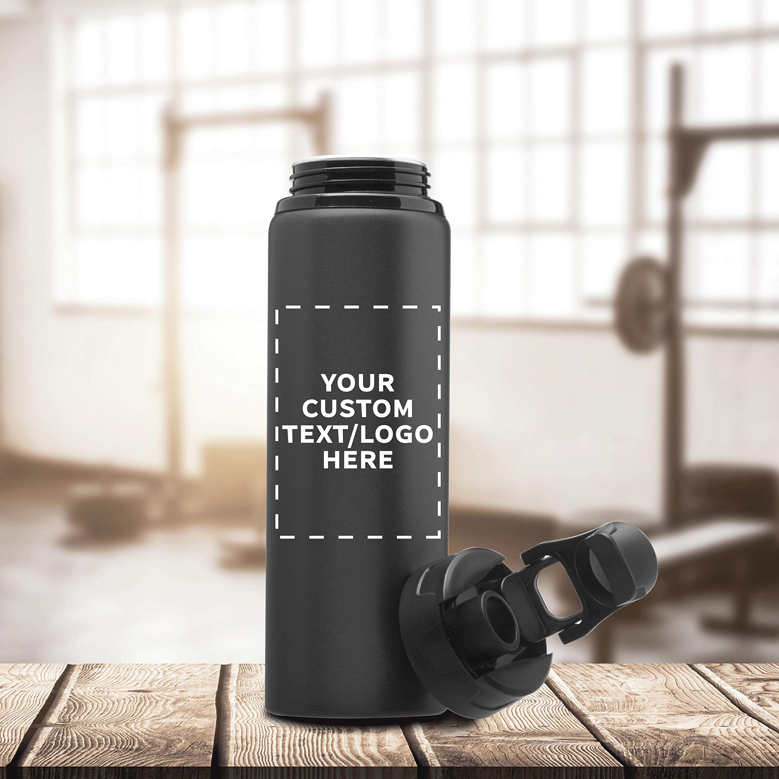Custom 25oz Aluminum Water Bottles with Snap Lids - Set of 10 Personalized Reusable Bottles for Gym, Hiking, Cycling & School - Bulk Pack (Charcoal) | Perfect for Sports, Outdoor Activities & Corporate Gifts