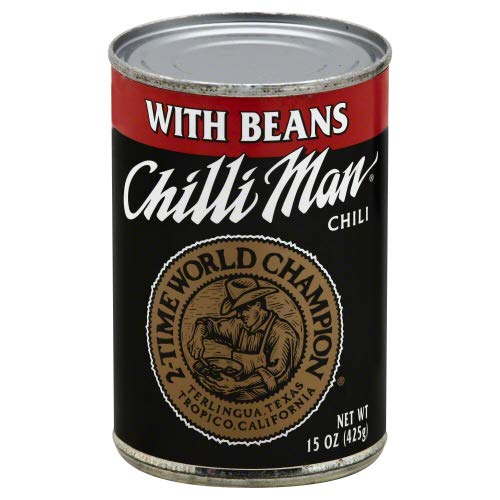 Chilli Man Chili With Beans - 15 OZ (Pack of 2) | Premium Canned Chili for Camping, Quick Meals & Emergency Food Supply
