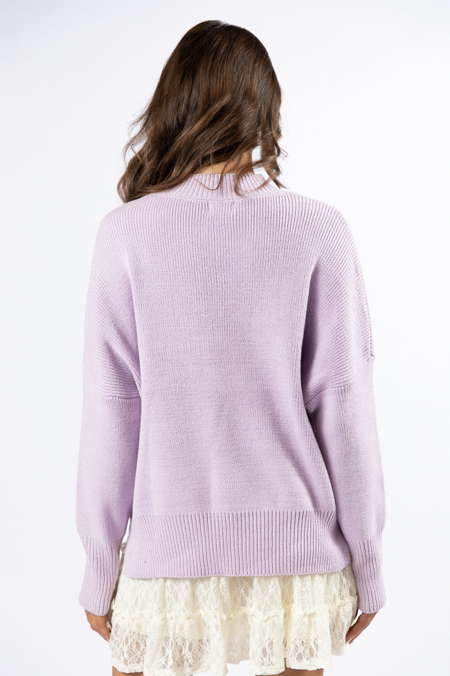 Lilac Oversized Sweater Women's Cozy Knit Pullover - Soft & Warm Winter Casual Wear for Outfits, Dates & Holiday Gatherings