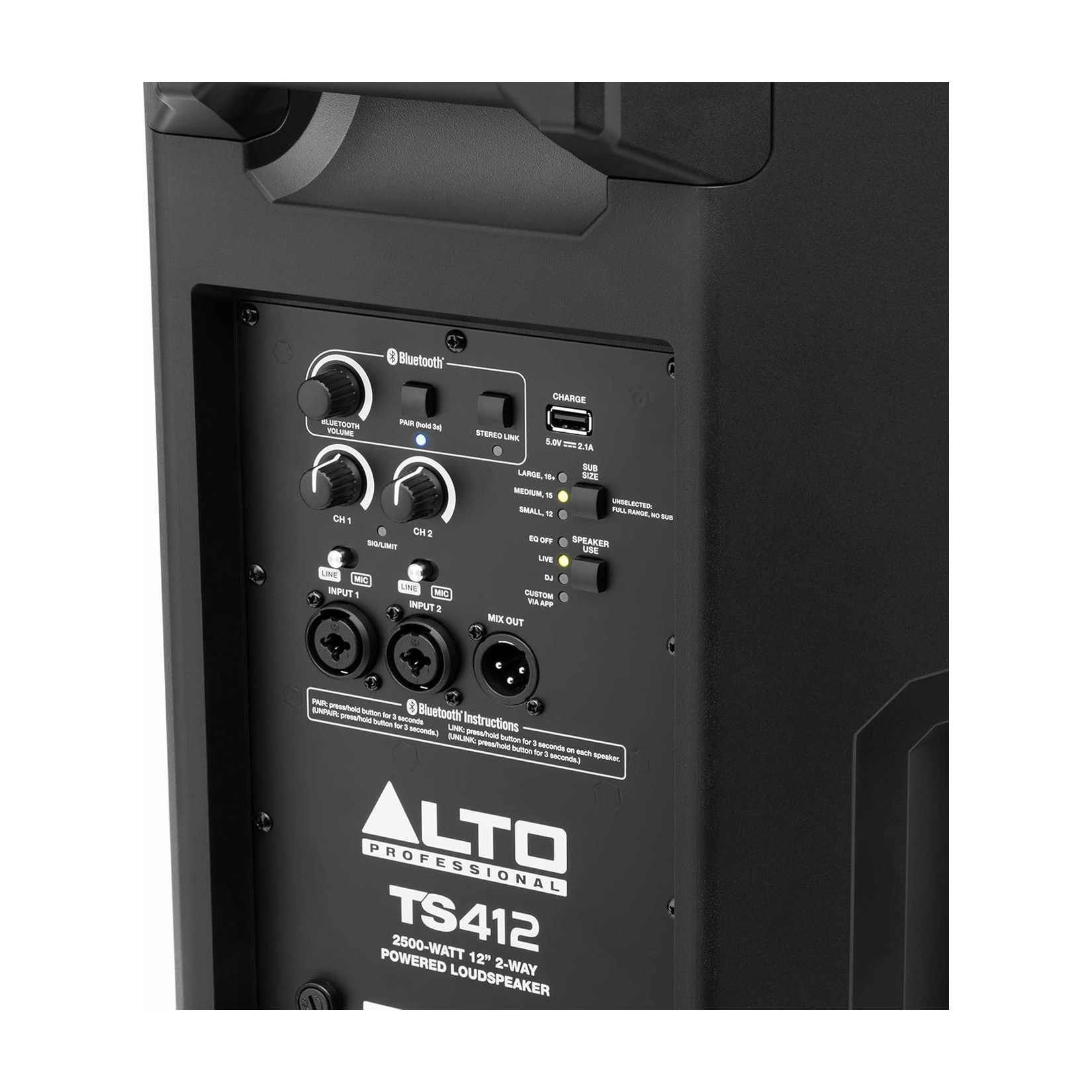 Alto Professional TS412 12 Inch 2500W Powered PA Speaker - Perfect for Live Music, DJ Performances, and Outdoor Events
