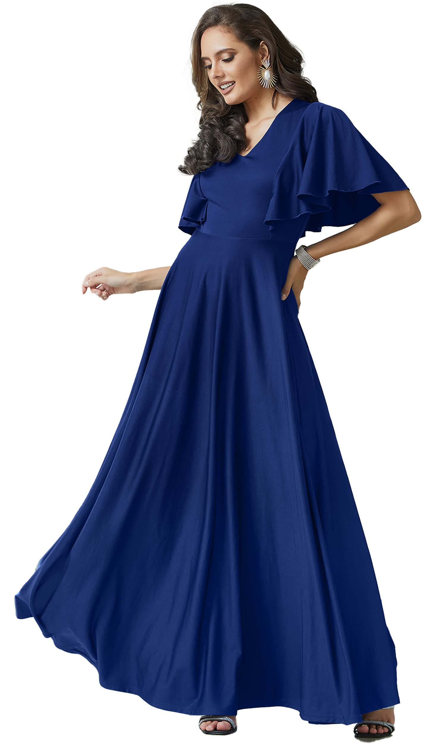 Elegant Long Bridesmaid Dress for Women - Modest Maxi Evening Cocktail Gown | Perfect for Weddings, Prom, Formal Parties & Special Occasions