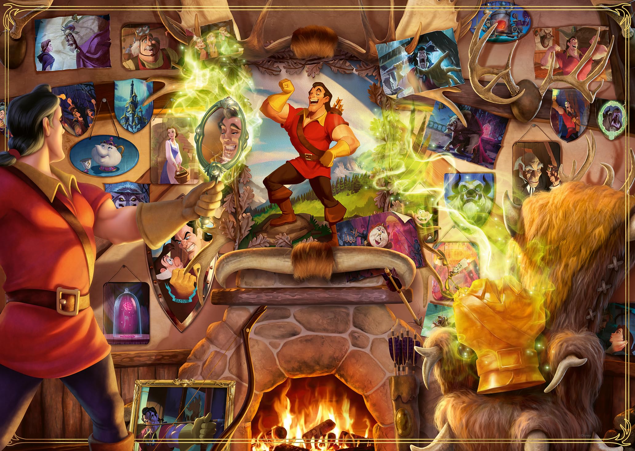 Ravensburger Disney Villains 1000 Piece Jigsaw Puzzle - Gaston, 70x50cm, Puzzle Glue Included for Framing, Adult Puzzle for Home Decor & Gift Giving