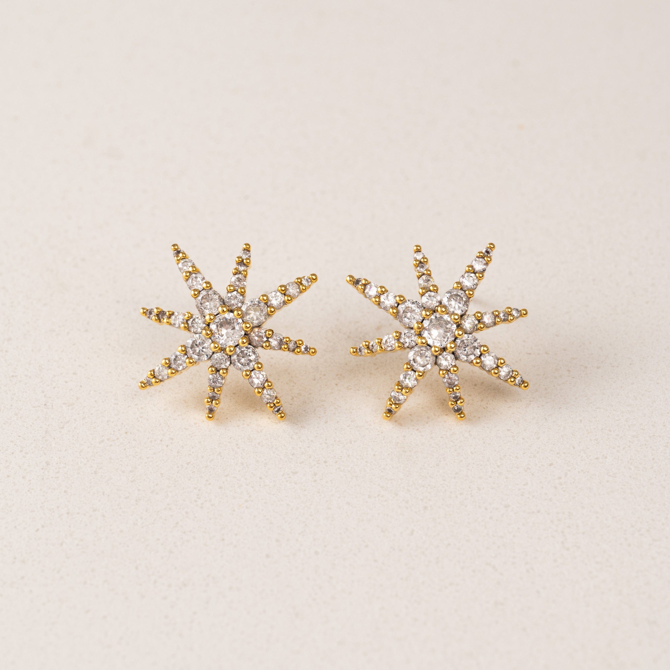 Etoile Star Stud Earrings for Women - 14K Gold Plated Hypoallergenic Earrings - Perfect for Parties, Weddings & Everyday Wear