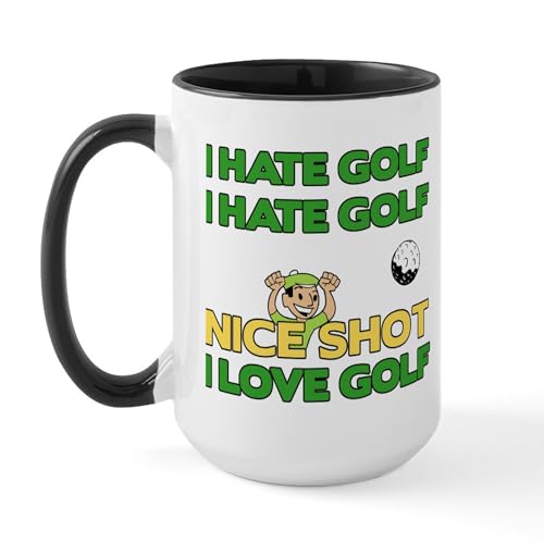 White/Black Inside - Golf Fun Large Mug