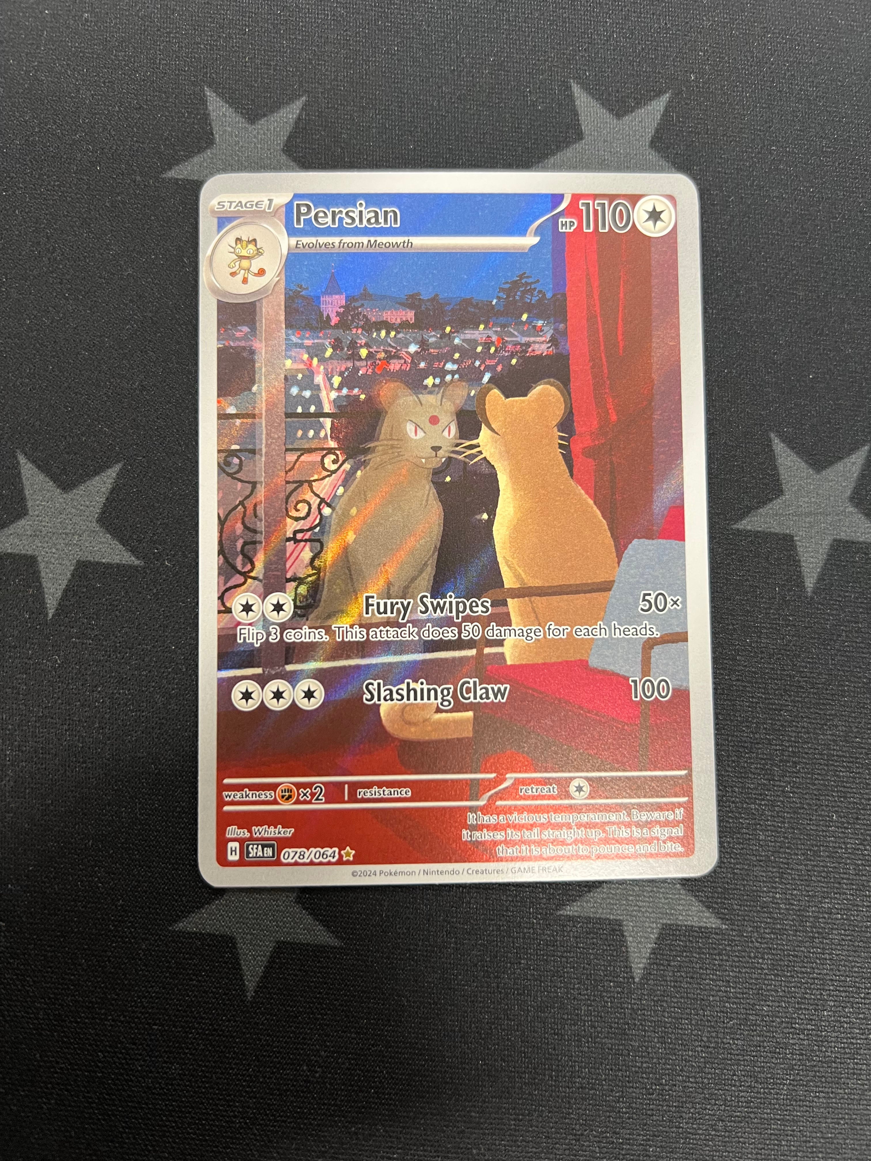 2024 Pokemon Persian 078/064 Shrouded Fables Illustrator Rare Card - Collectible Trading Card Game for Battles & Display