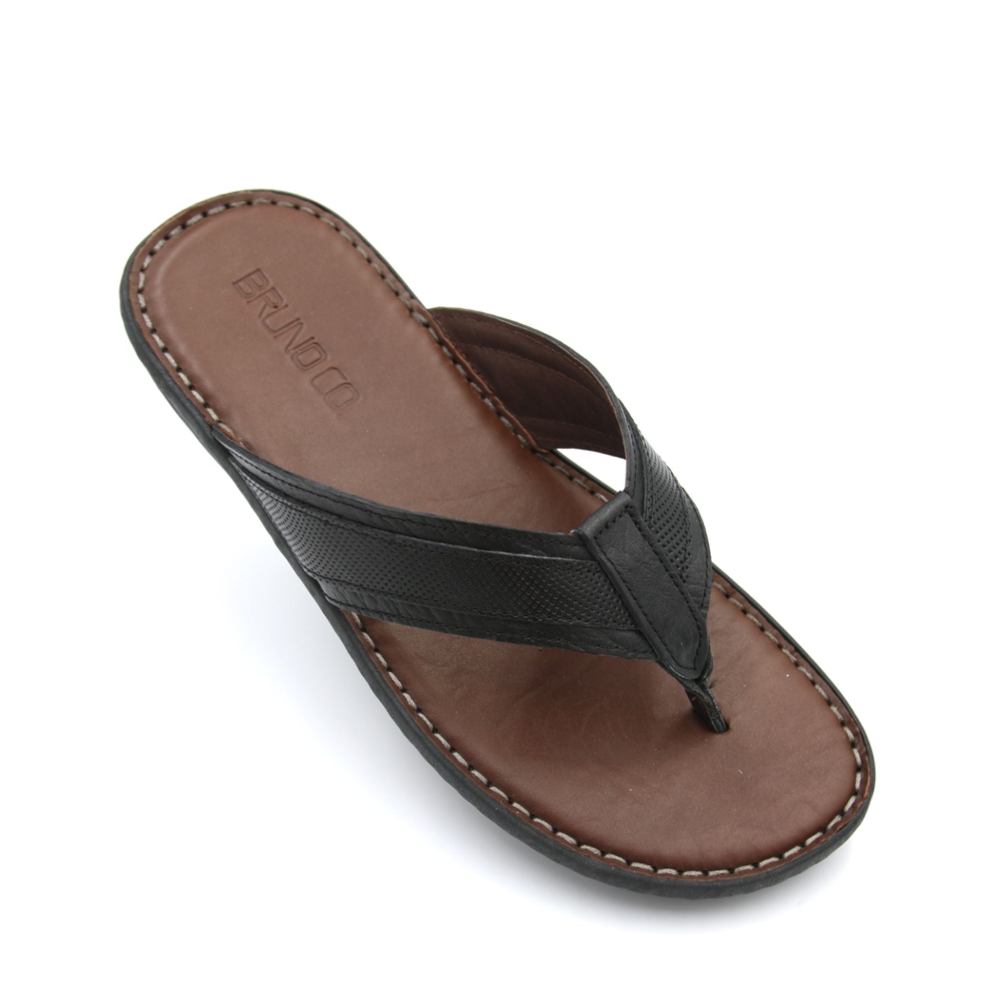 BRUNO CO. Leather Sandals for Women - NOEL Black Comfortable Strappy Sandals | Perfect for Beach, Vacation & Summer Outfits