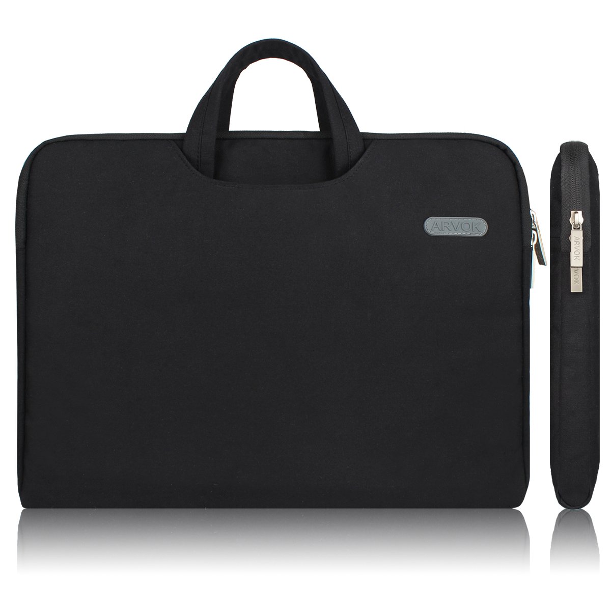 ARVOK 17.3 Inch Waterproof Laptop Sleeve Case - Durable Canvas Fabric with Handle & Zipper Pocket - Fits 17-17.3 Inch Laptops from Acer, Asus, Dell, HP, Lenovo - Perfect for Travel, Office & School Use - Black