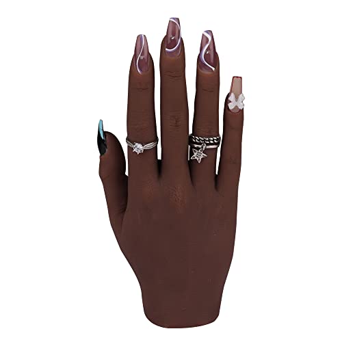 Flexible Silicone Practice Hand for Acrylic Nails - Movable Nail Training Hand for Nail Art, DIY & Print Practice - Durable Tool That Prevents Nails from Falling Off - Perfect for Beginners, Professionals & Salon Training at Home