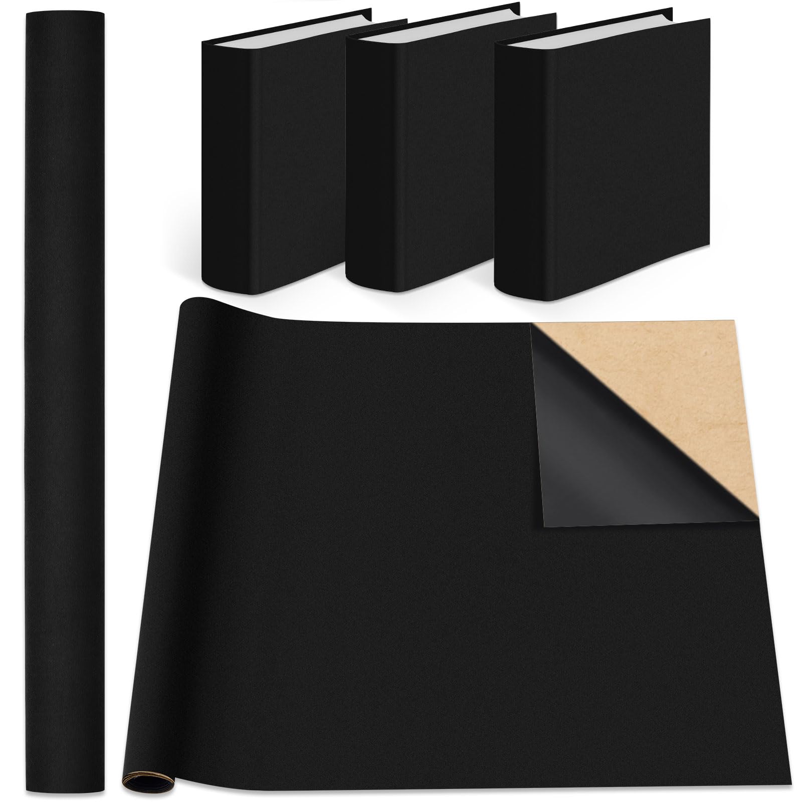 Geyoga 40 x 16 Inch Self-Adhesive Book Binding Cloth - Archival Quality Fabric Cover for Books, Albums, Scrapbooking & Documents (Black) | Perfect for DIY Book Repair, Photo Album Making & Document Preservation