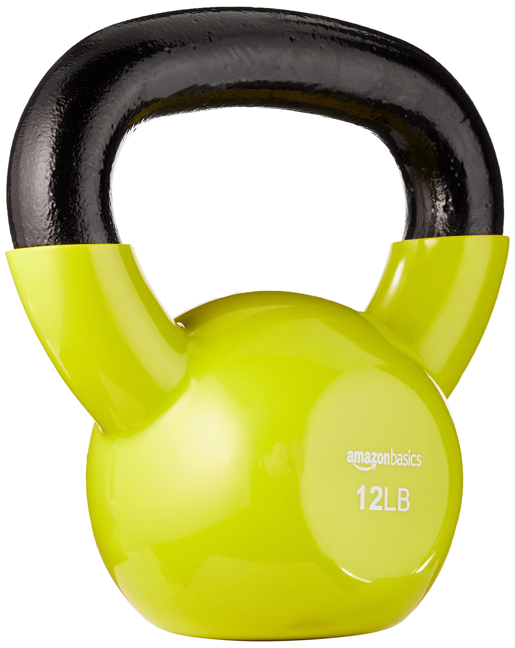 Amazon Basics Vinyl Kettlebell - 5-50 lbs Weight Options for Home Gym, Strength Training & Fitness Workouts - Ideal for CrossFit, HIIT, Yoga & Functional Training