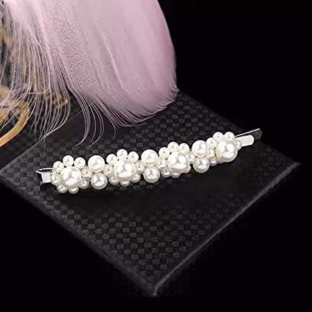 Shreya Fashion Pearl Metal Hair Pins for Women & Girls - Elegant Hair Clips, Barrettes & Hair Ties - Pack of 1 Pair - Perfect for Weddings, Parties & Everyday Styling