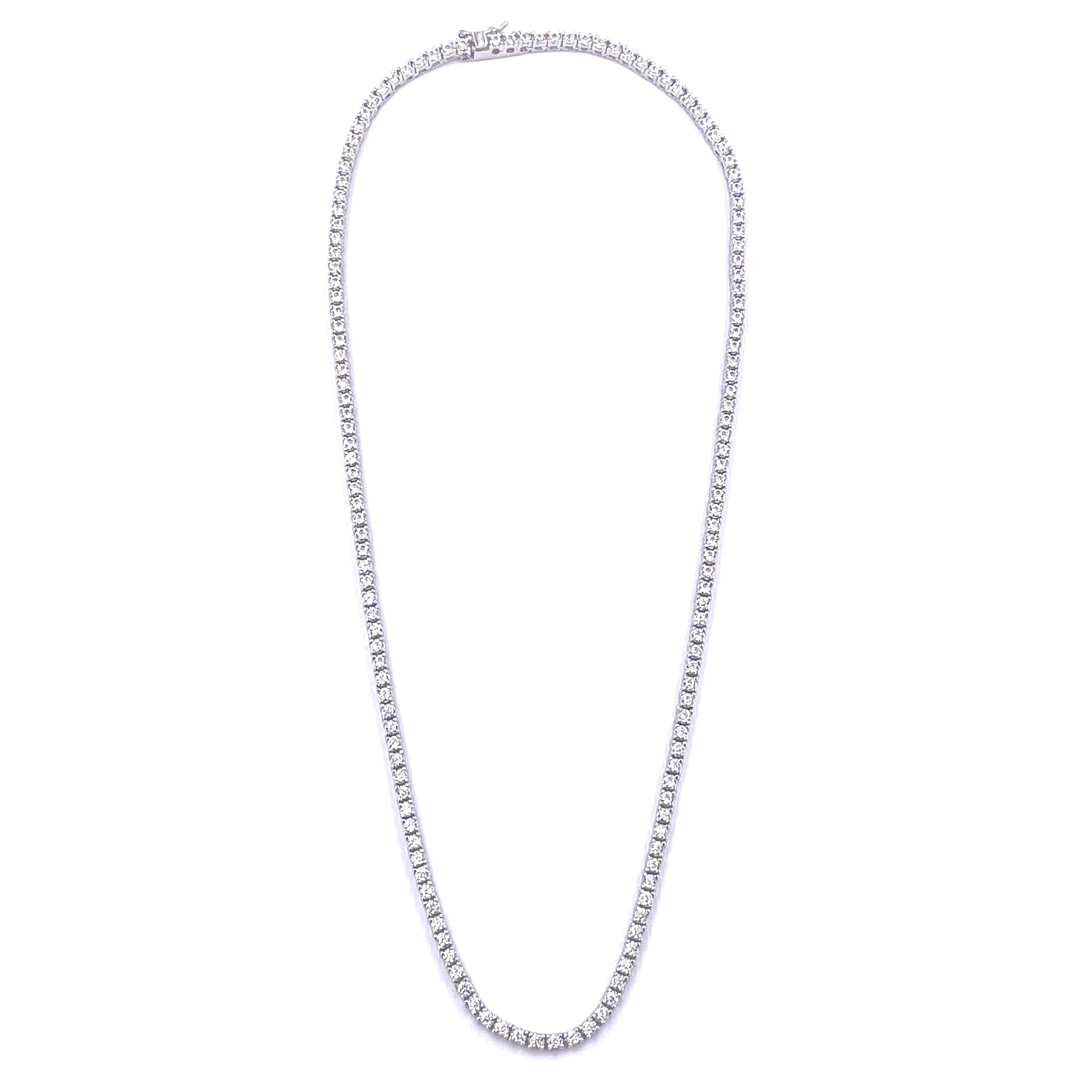 Ashley Gold Sterling Silver CZ Eternity Necklace for Women - Elegant Cubic Zirconia Pendant Jewelry for Anniversary, Wedding & Special Occasions