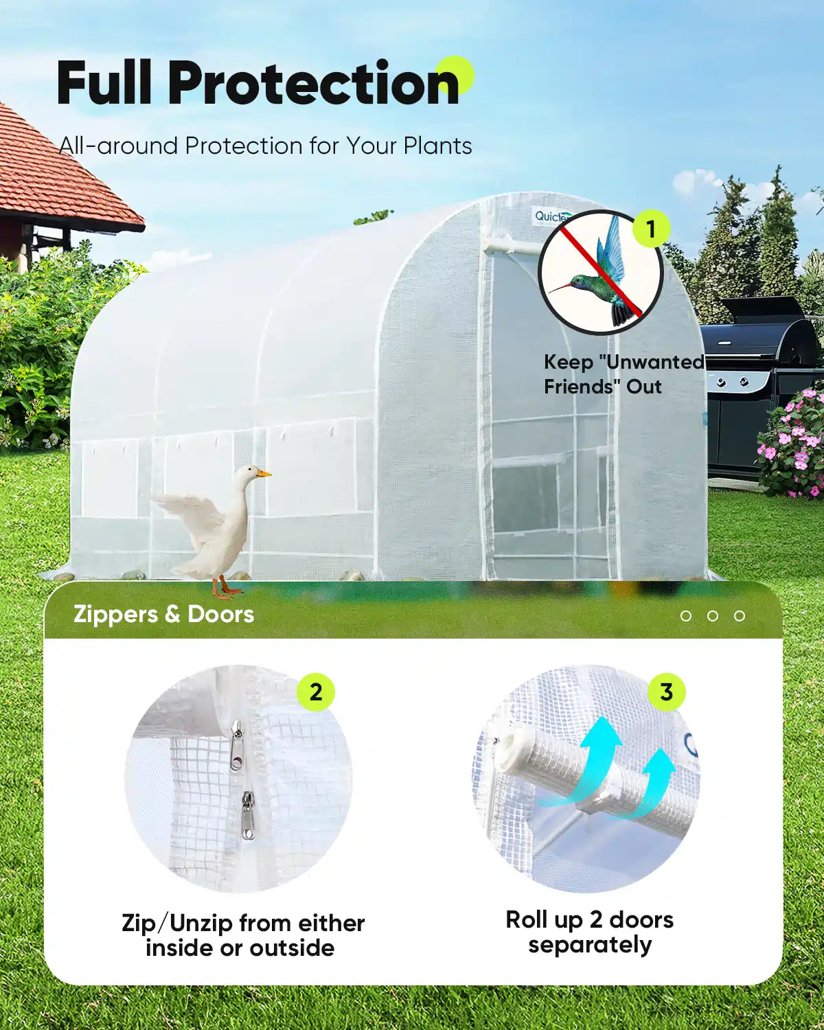 12' x 7' x 7' Walk-in Tunnel Greenhouse for Gardening, Plant Protection & Year-Round Growing - Perfect for Backyards, Small Farms & Urban Gardening